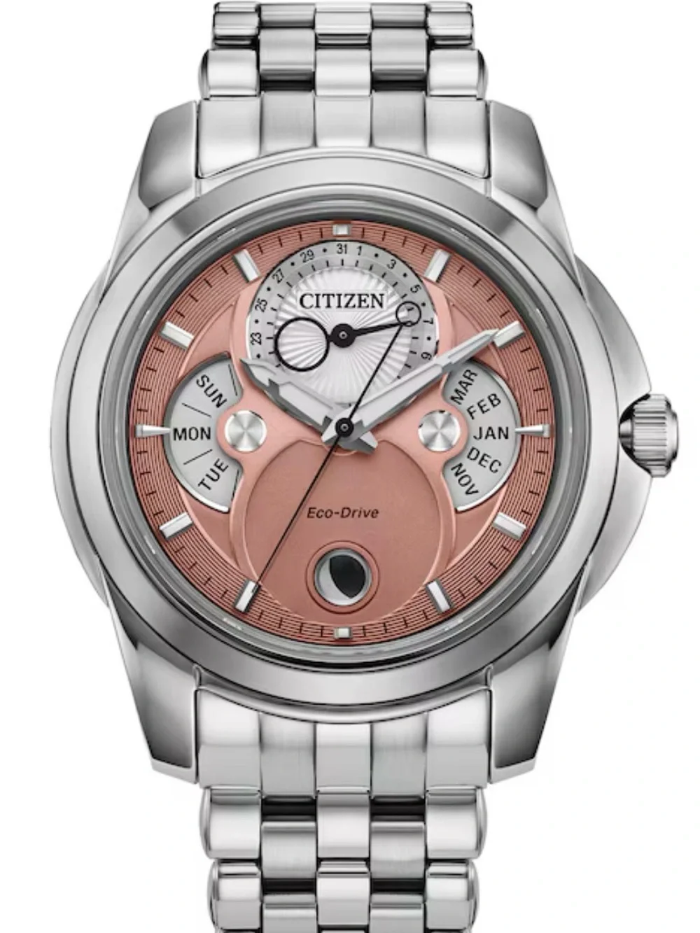 Citizen Eco-Drive Calendrier men’s Chronograph Watch with Salmon Pink Dial